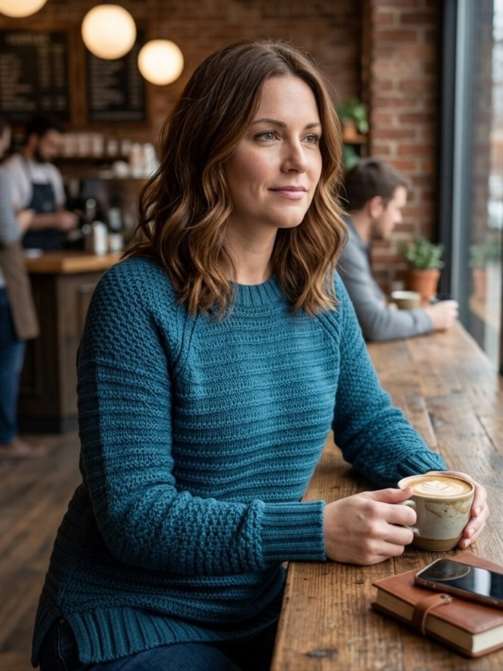Calvin Klein Jeans Teal Blue Knit Crewneck Sweater